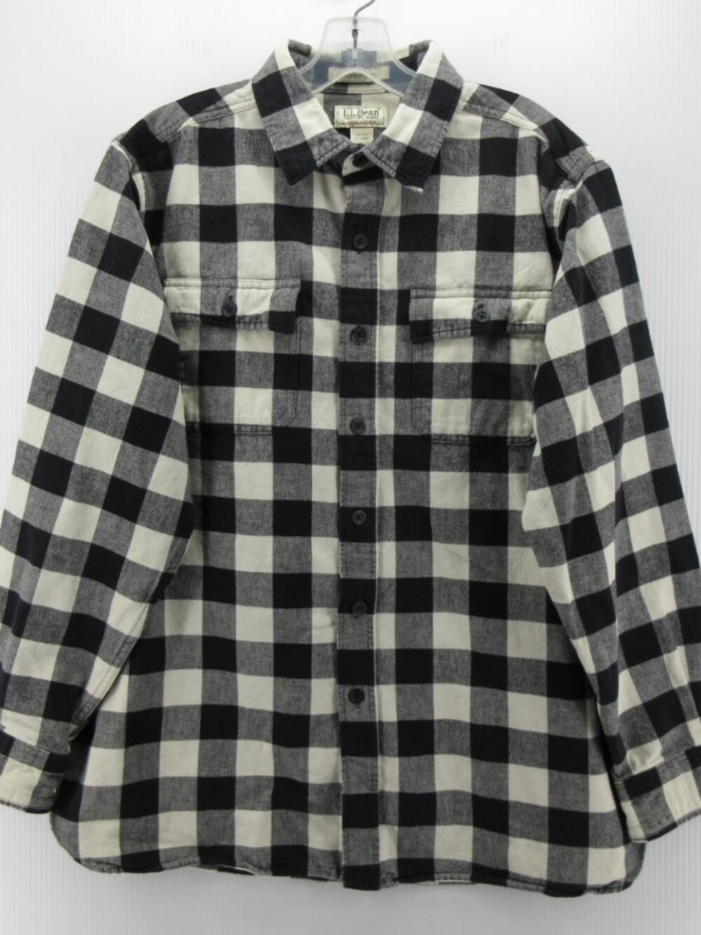 LL Bean Shirt Large Chamois Cloth Flannel Buffalo Plaid Traditional Fit